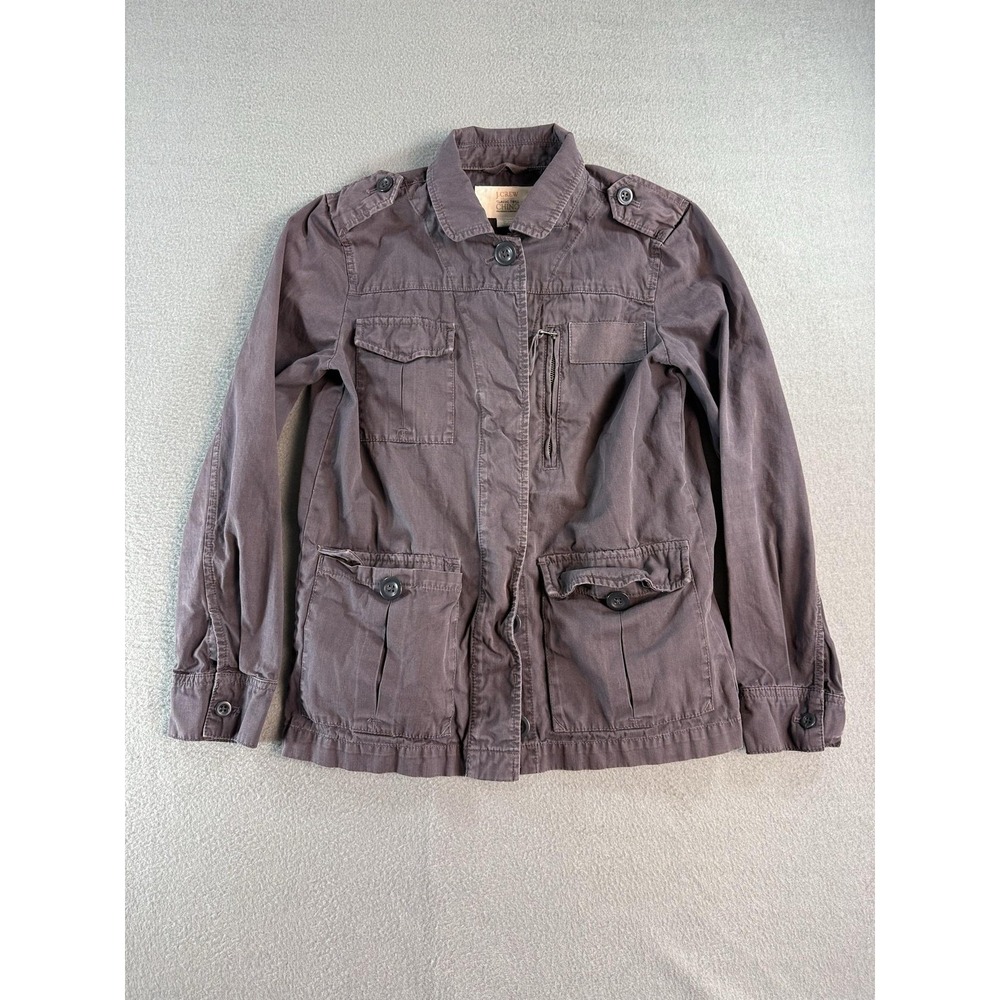 J.Crew Classic Twill Chino Jacket Womens 0 Brown Military Utility Casual Travel